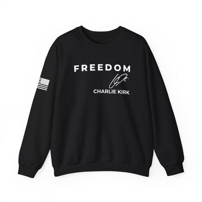Charlie Kirk Signature Sweatshirt – Unisex Patriotic Freedom Crewneck Turning Point USA