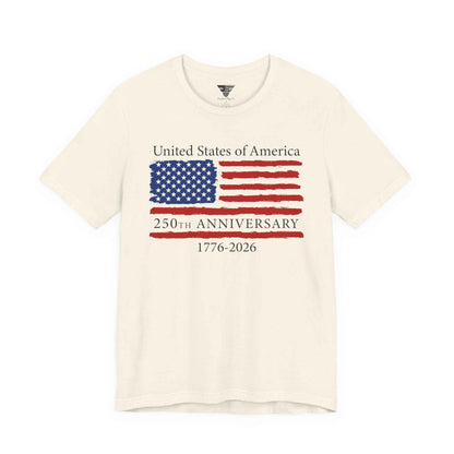 250th Anniversary USA Flag T-Shirt (1776–2026) – Made in USA Patriotic American Shirt