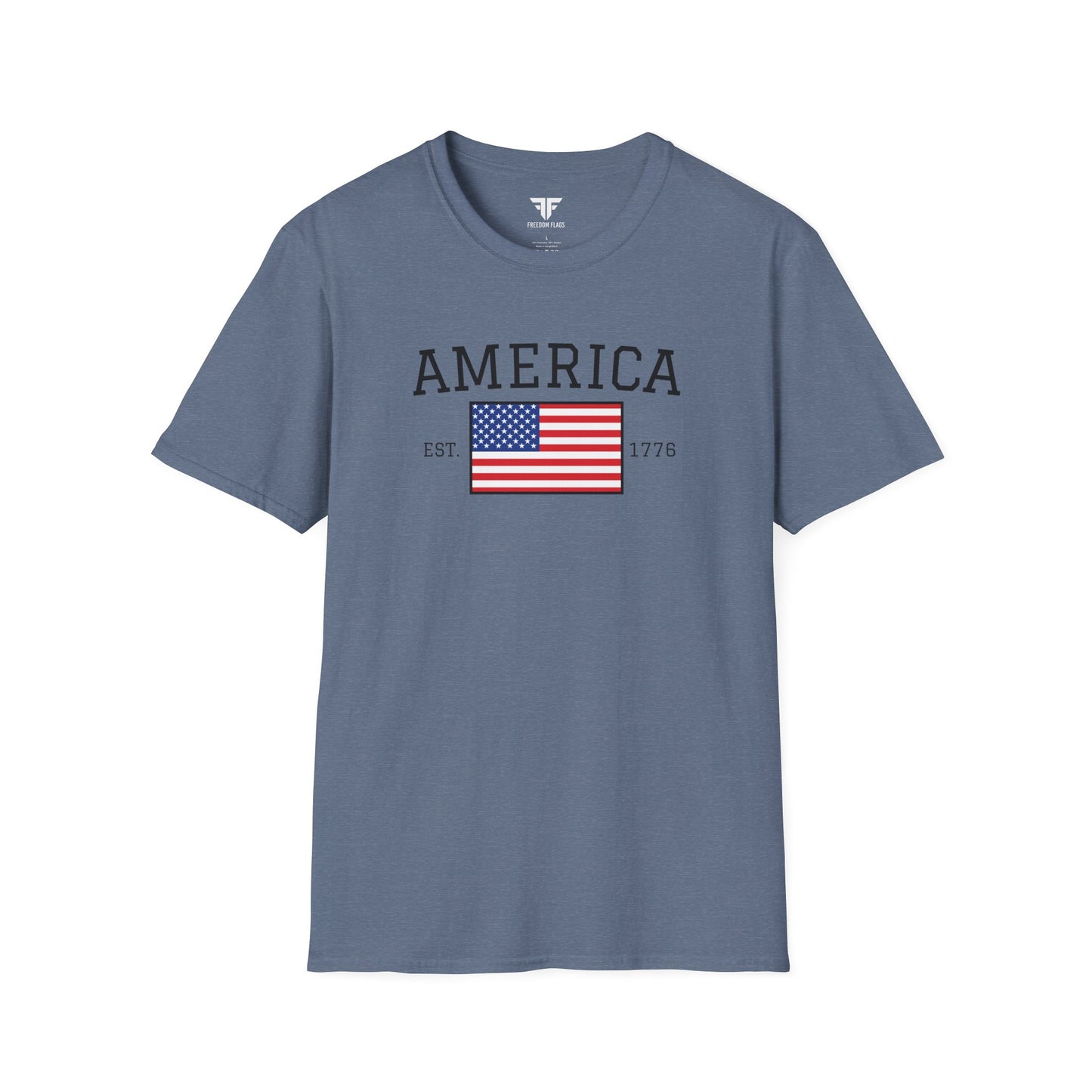 Unisex America T-Shirt – Est. 1776 Patriotic USA Flag Shirt by Freedom Flags - Freedom Flag Co.