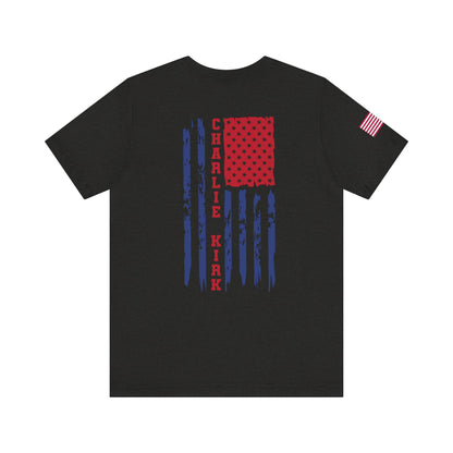 Charlie Kirk American Flag T-Shirt – Unisex Patriotic Freedom Shirt for Conservatives & TPUSA Supporters