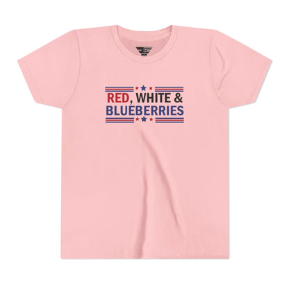 Red, White, and Blueberries Charlie Kirk Youth T-Shirt – Patriotic Memorial Tee