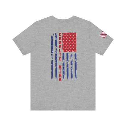 Charlie Kirk American Flag T-Shirt – Unisex Patriotic Freedom Shirt for Conservatives & TPUSA Supporters