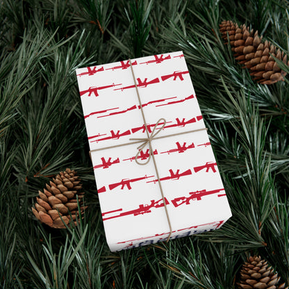 USA Flag Gun Pattern Wrapping Paper – Patriotic American Gift Wrap for Holidays & Special Occasions