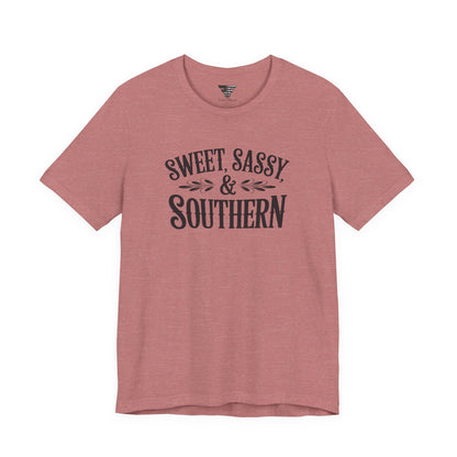 Sweet, Sassy & Southern Tee – Stylish Southern Charm Graphic T-Shirt