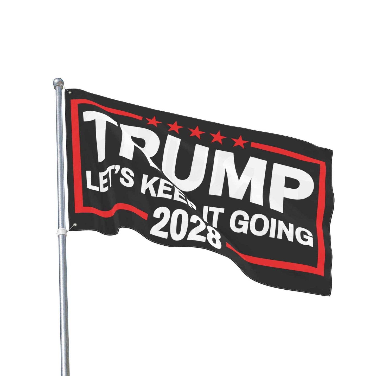 Trump 2028 Double-Sided Flag – Let’s Keep It Going