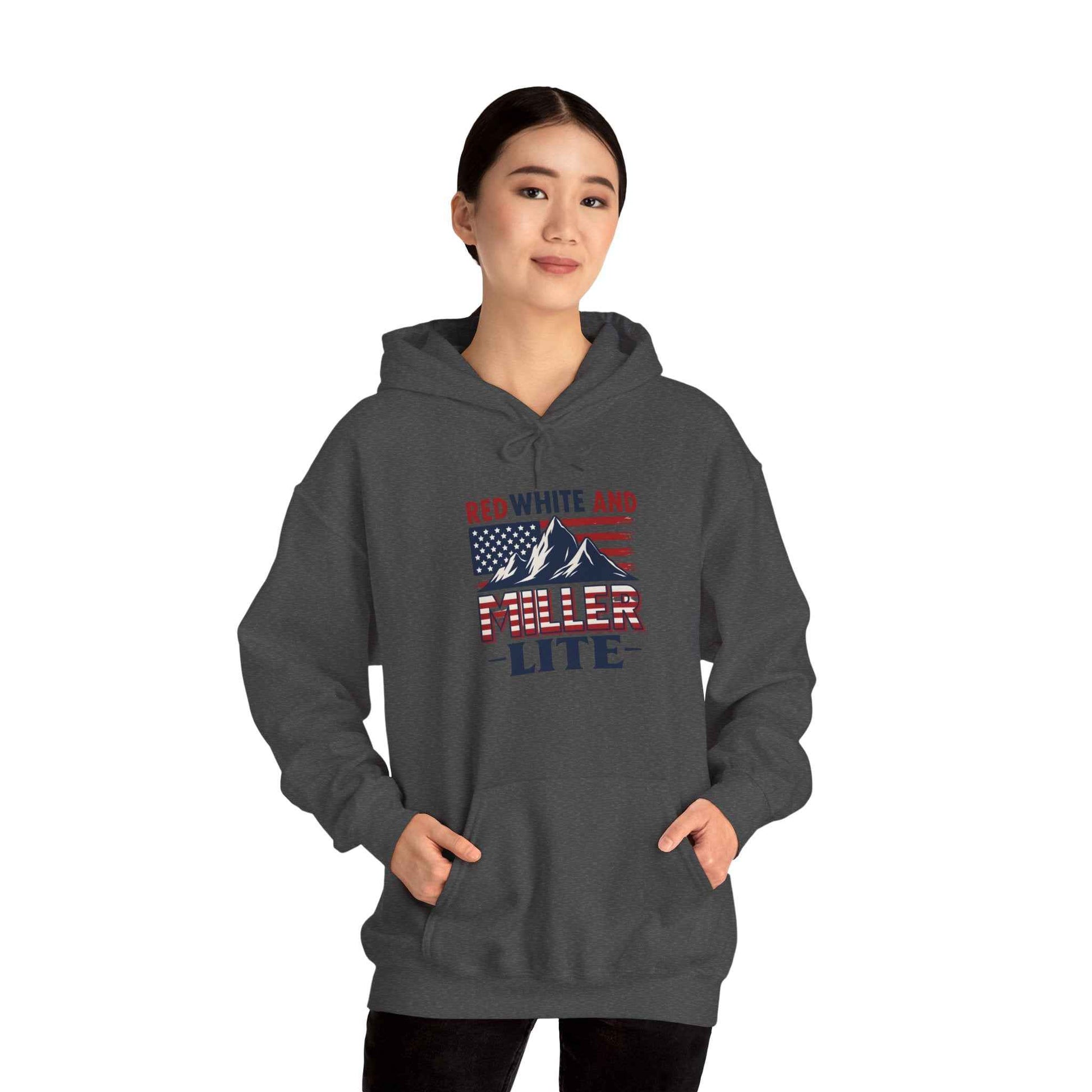 Red, White & Miller Lite Hoodie – Patriotic Beer Hoodie