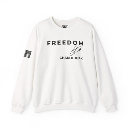 Charlie Kirk Signature Sweatshirt – Unisex Patriotic Freedom Crewneck Turning Point USA