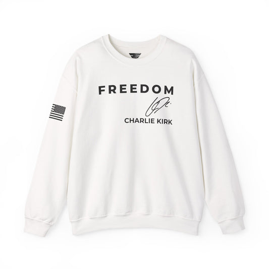 Charlie Kirk Signature Sweatshirt – Unisex Patriotic Freedom Crewneck Turning Point USA