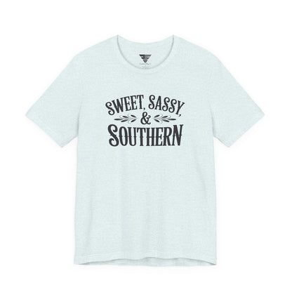 Sweet, Sassy & Southern Tee – Stylish Southern Charm Graphic T-Shirt