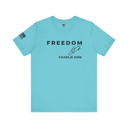 Premium Charlie Kirk Signature T-Shirt – Unisex Patriotic Freedom T-Shirt Turning Point USA
