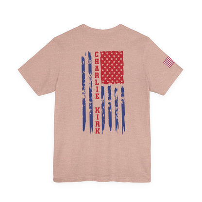 Charlie Kirk American Flag T-Shirt – Unisex Patriotic Freedom Shirt for Conservatives & TPUSA Supporters