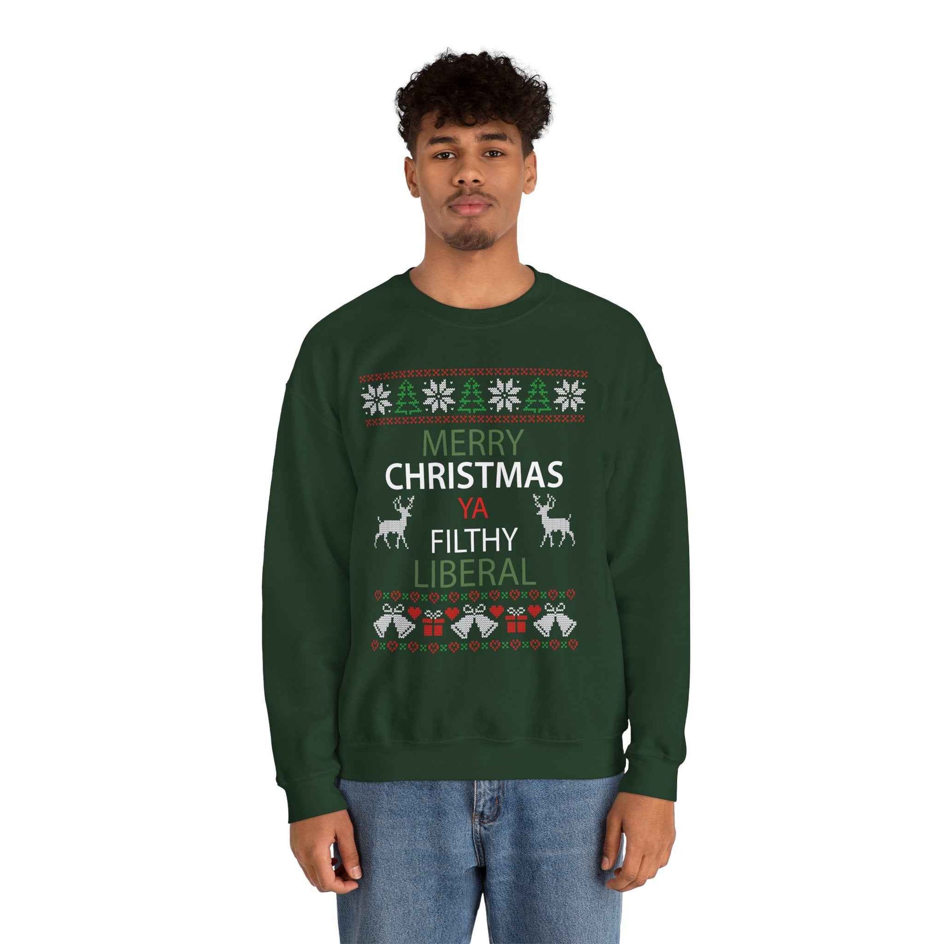 Merry Christmas Ya Filthy Liberal Sweatshirt – Funny Ugly Christmas Sweater