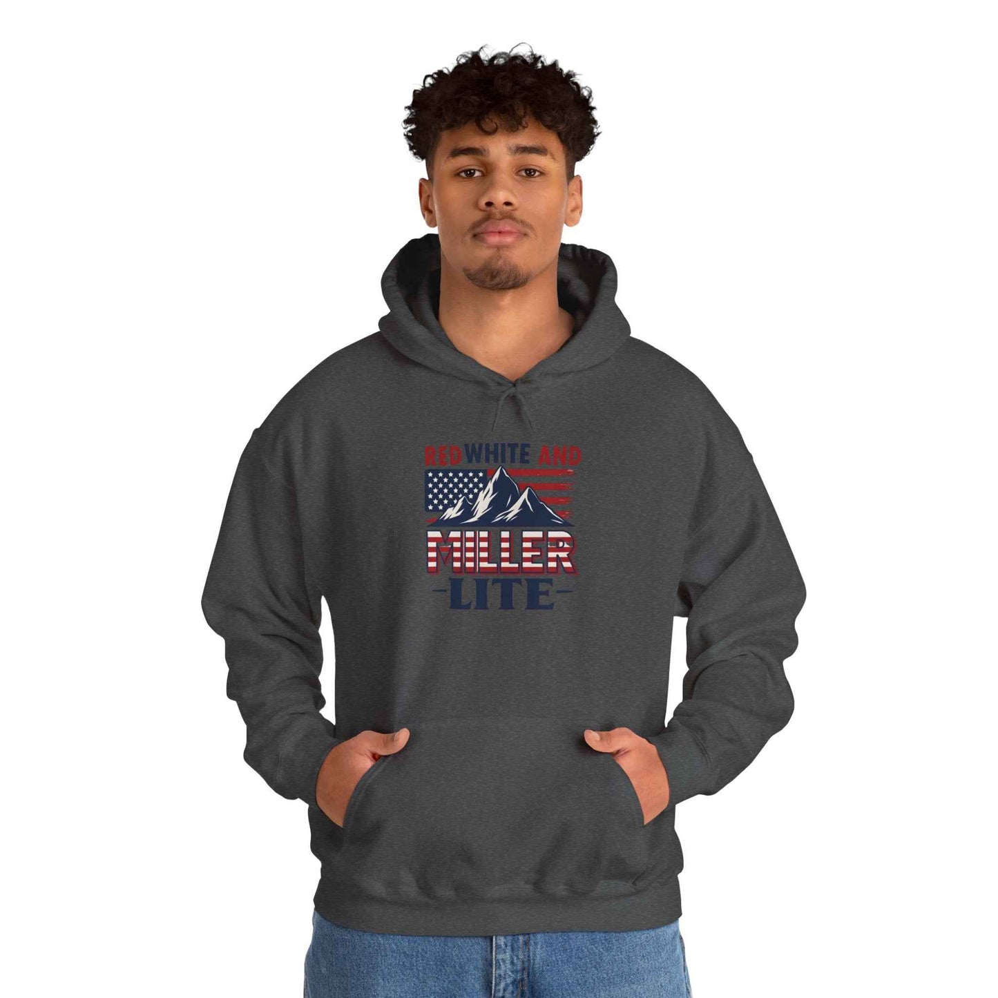 Red, White & Miller Lite Hoodie – Patriotic Beer Hoodie