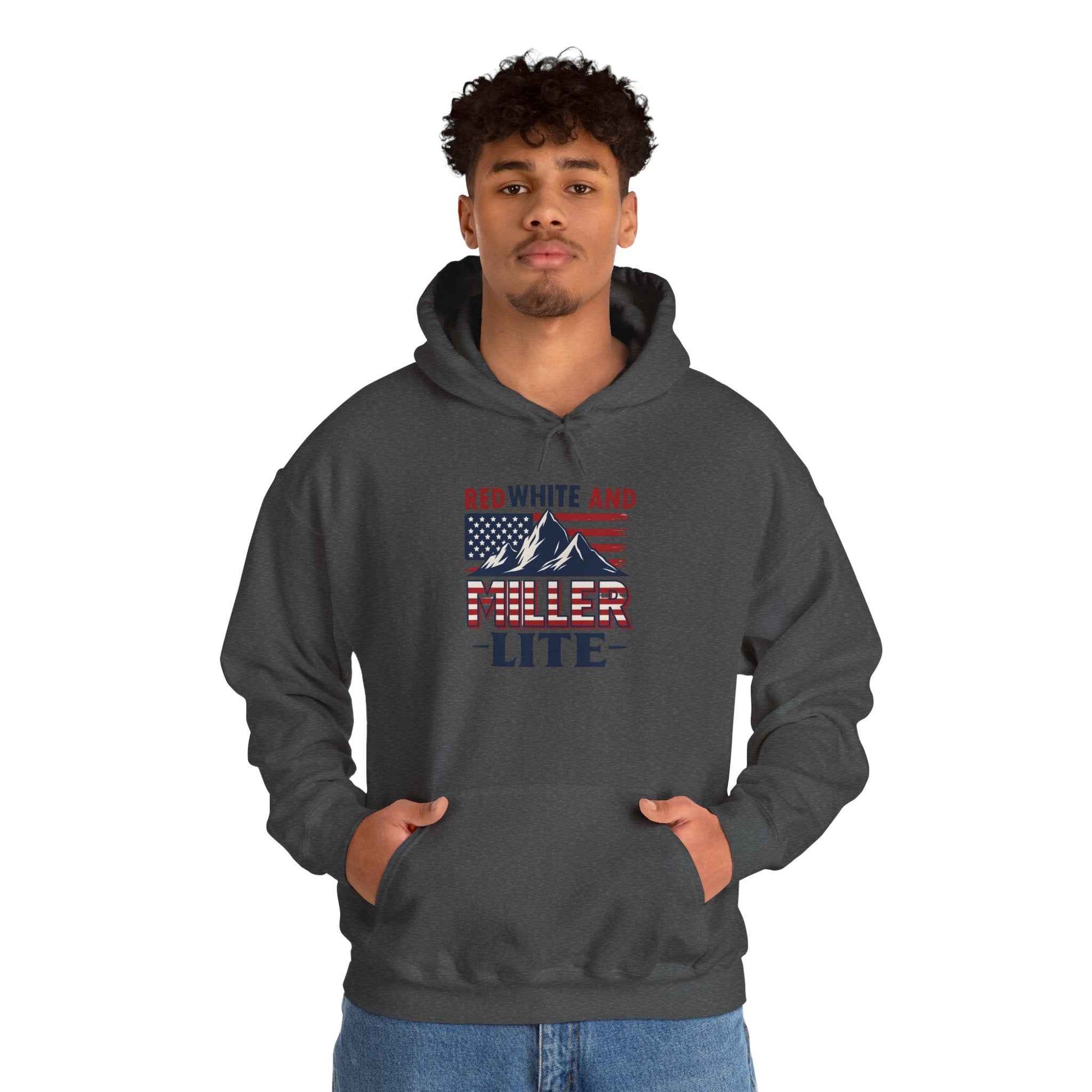 Red, White & Miller Lite Hoodie – Patriotic Beer Hoodie