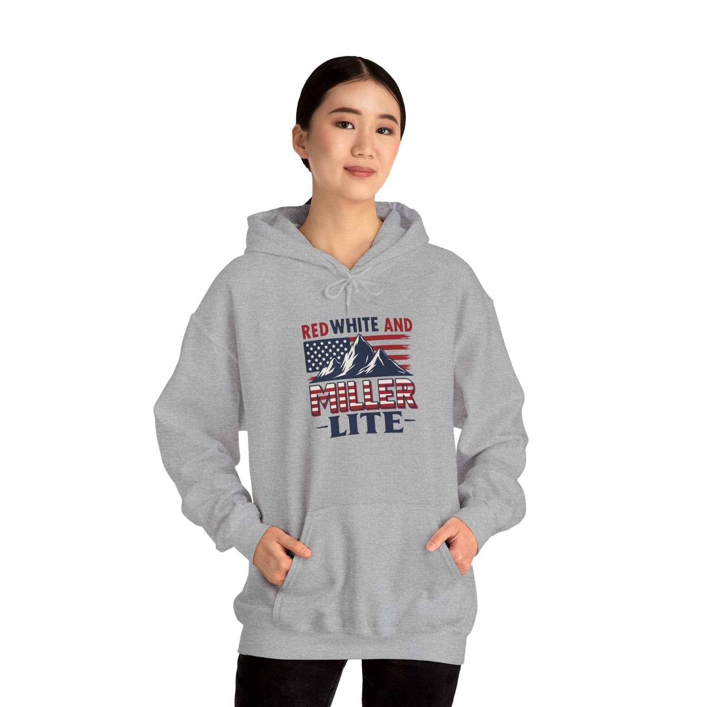 Red, White & Miller Lite Hoodie – Patriotic Beer Hoodie