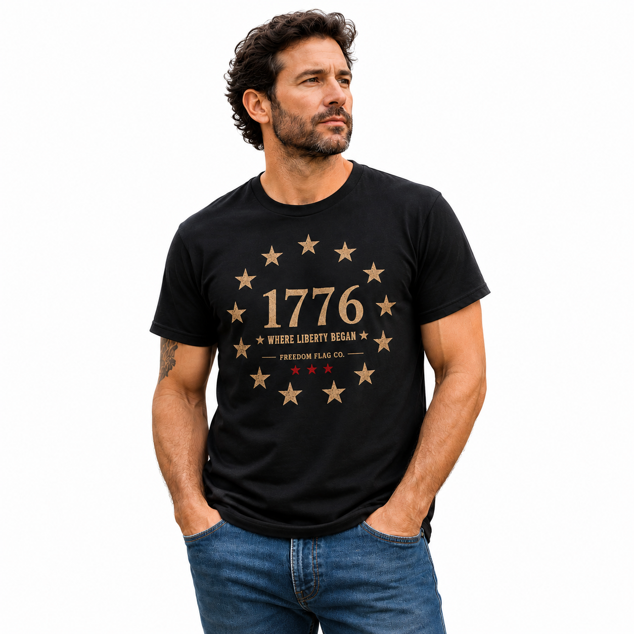 1776 Unisex Patriotic T-Shirt – Where Liberty Began Vintage America Tee | Freedom Flag Co.
