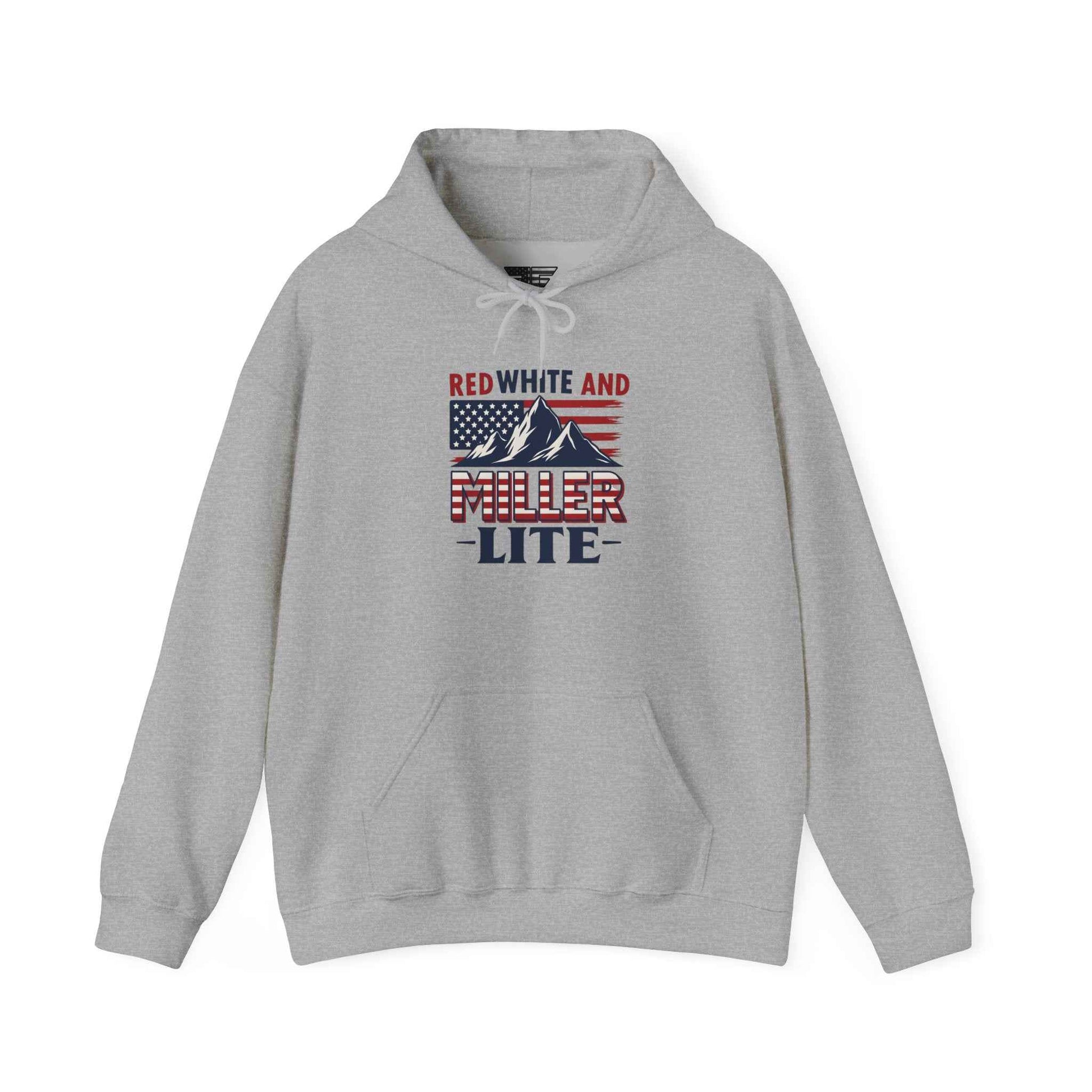 Red, White & Miller Lite Hoodie – Patriotic Beer Hoodie