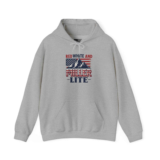 Red, White & Miller Lite Hoodie – Patriotic Beer Hoodie