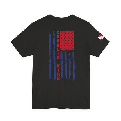 Charlie Kirk American Flag T-Shirt – Unisex Patriotic Freedom Shirt for Conservatives & TPUSA Supporters