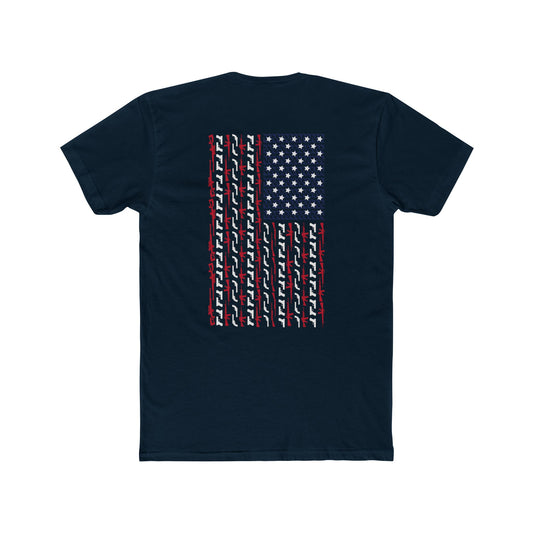 Freedom Loaded Distressed Stars & Stripes Crew Tee