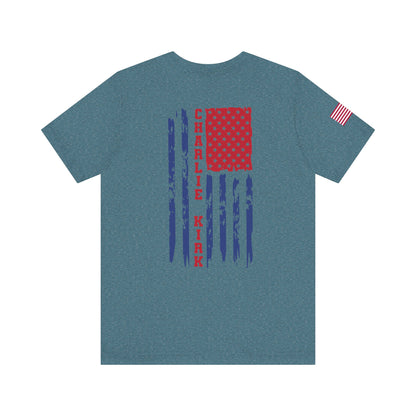 Charlie Kirk American Flag T-Shirt – Unisex Patriotic Freedom Shirt for Conservatives & TPUSA Supporters