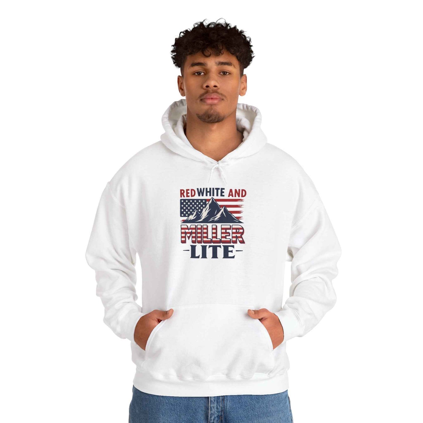 Red, White & Miller Lite Hoodie – Patriotic Beer Hoodie
