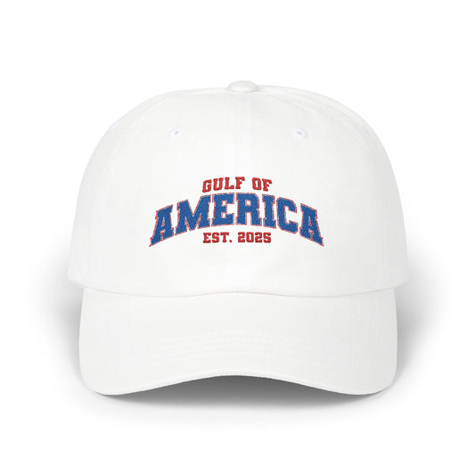 Gulf of America Classic Adjustable White Baseball Hat