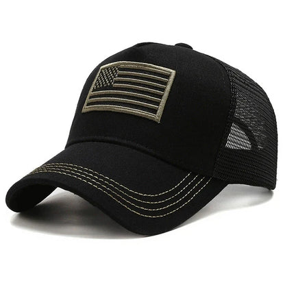 Black American flag cap