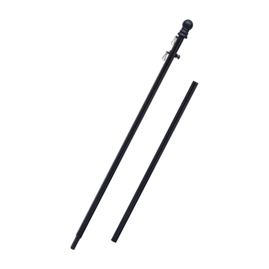 6FT 2-section aluminum flagpole with rotating rings