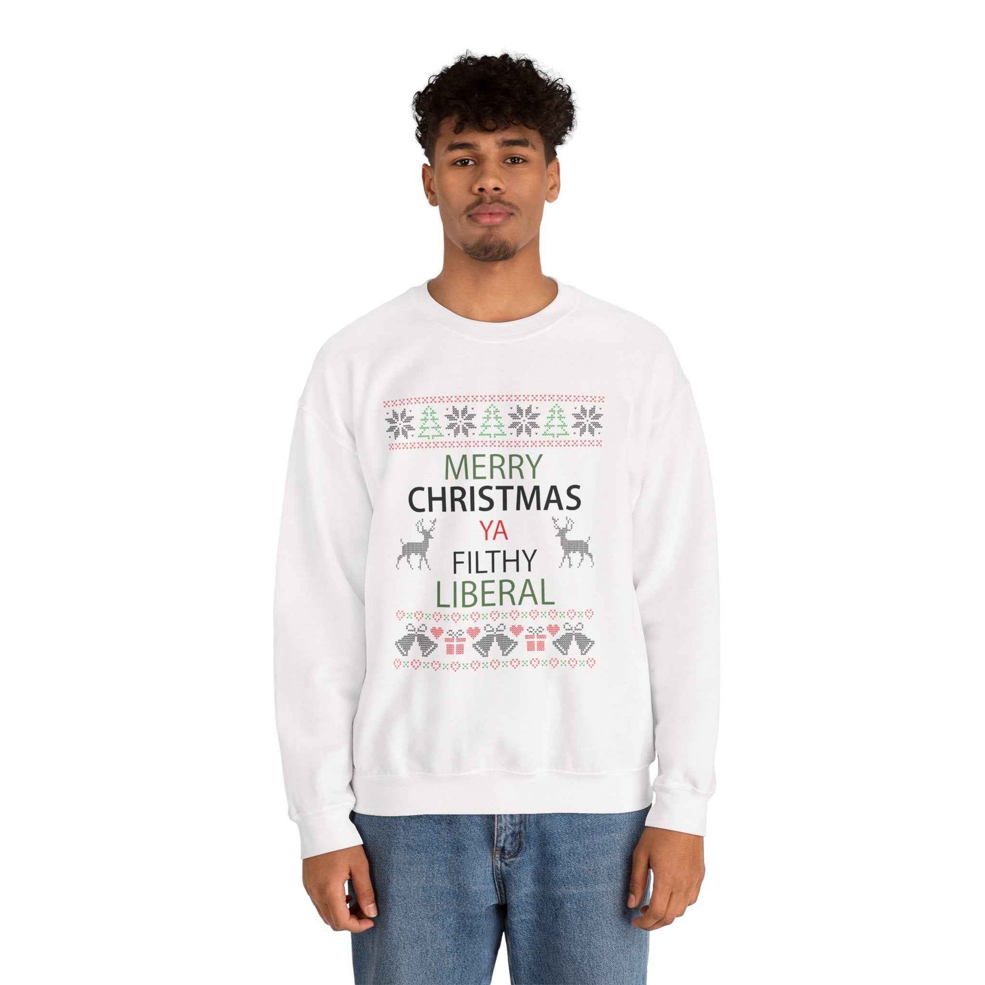 Merry Christmas Ya Filthy Liberal Sweatshirt – Funny Ugly Christmas Sweater