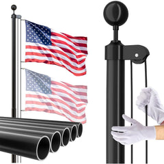 14 Gauge Flag Pole for Outside In Ground - 20 FT Heavy Duty Flagpole Kit for Yard - Extra Thick Outdoor Flag Poles with 3x5