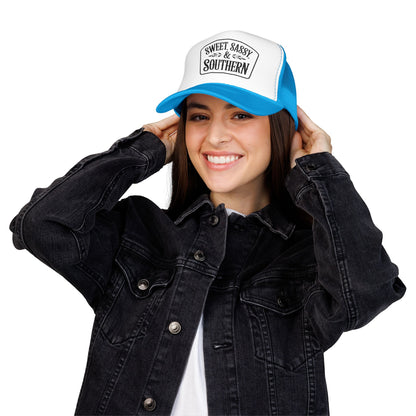 Sweet Sassy & Southern Foam Trucker Hat – Country Girl Snapback Cap with Mesh Back