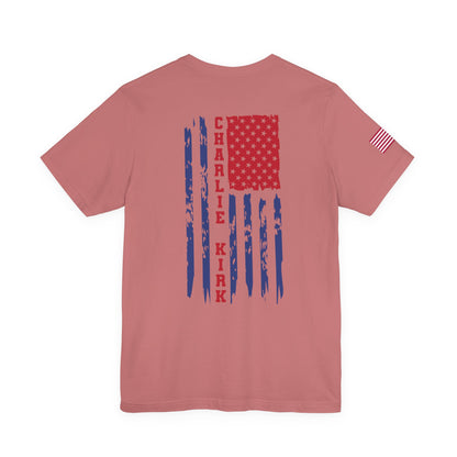 Charlie Kirk American Flag T-Shirt – Unisex Patriotic Freedom Shirt for Conservatives & TPUSA Supporters