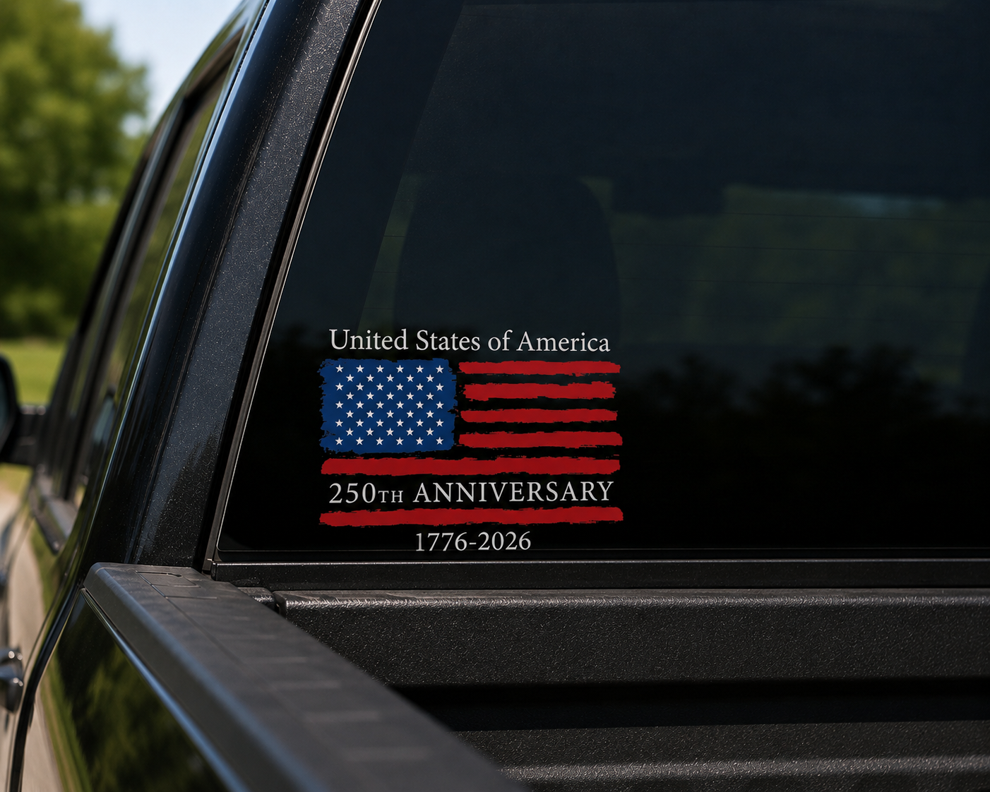 Decal on vehicle window