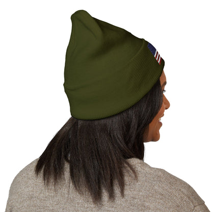 American Flag Beanie – Embroidered Patriotic Knit Hat