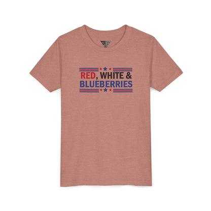 Red, White, and Blueberries Charlie Kirk Youth T-Shirt – Patriotic Memorial Tee