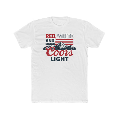 Red, White, and Coors Light Tee – Patriotic Beer Shirt for Summer Fun - Freedom Flag Co.