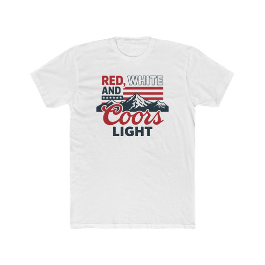 Red, White, and Coors Light Tee – Patriotic Beer Shirt for Summer Fun - Freedom Flag Co.