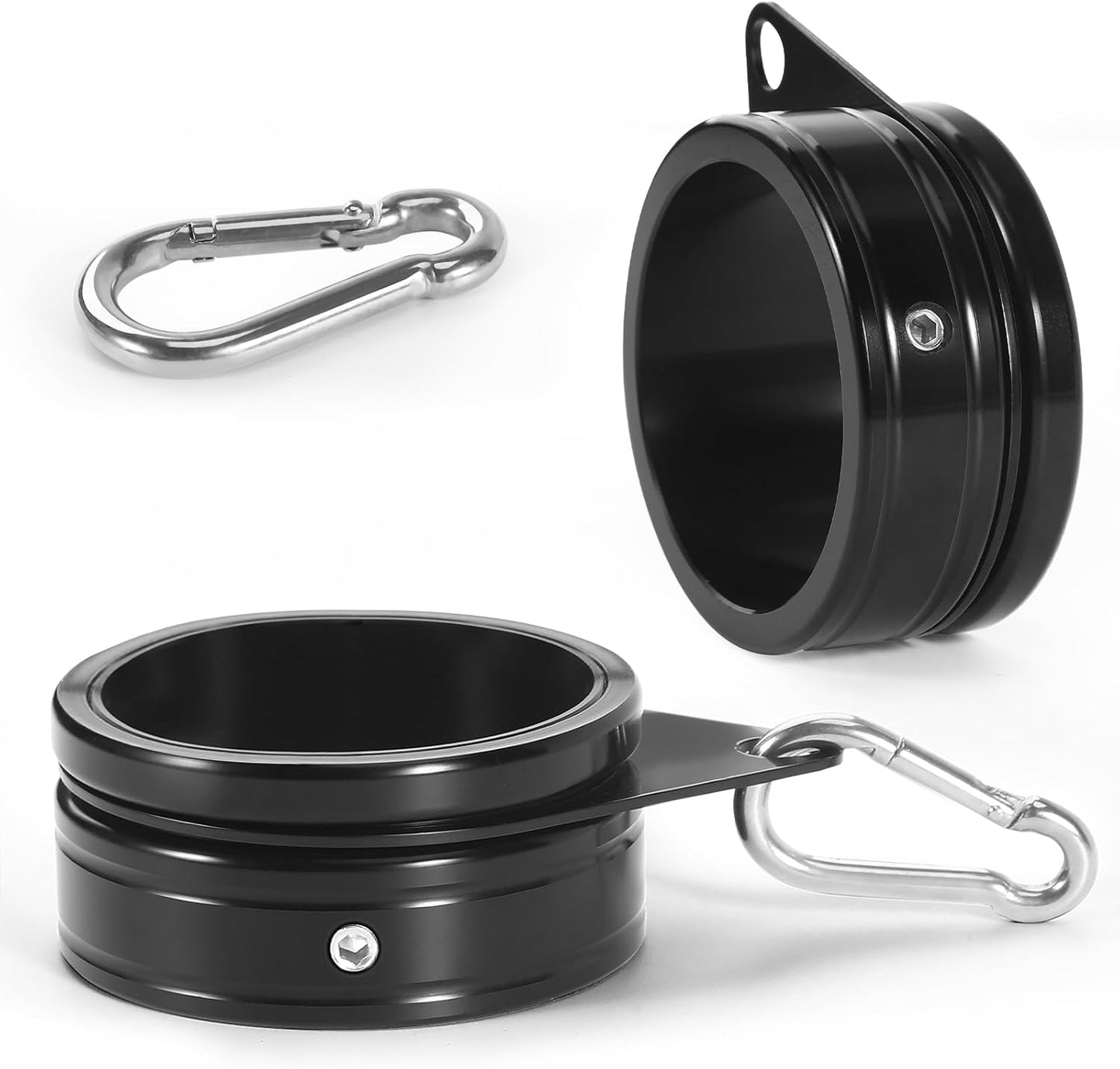 360° Rotating Flag Pole Rings – Anti-Wrap Aluminum Alloy Flagpole Mounting Rings with Stainless Steel Swivel Clips | Pack of 2