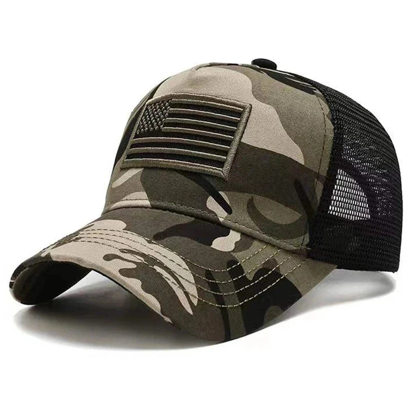 Camo American flag cap