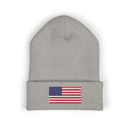American Flag Beanie – Embroidered Patriotic Knit Hat