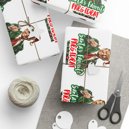 America’s Favorite President Wrapping Paper – Patriotic Trump Gift Wrap for Christmas, Birthdays & Holidays | Premium MAGA USA Wrapping Paper Roll