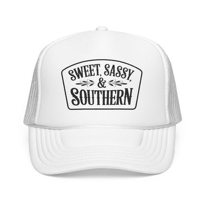 Sweet Sassy & Southern Foam Trucker Hat – Country Girl Snapback Cap with Mesh Back
