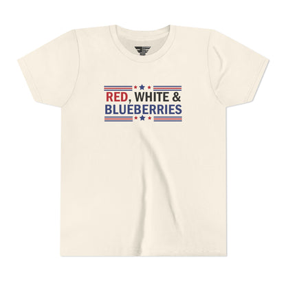 Red, White, and Blueberries Charlie Kirk Youth T-Shirt – Patriotic Memorial Tee