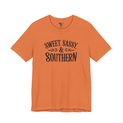 Sweet, Sassy & Southern Tee – Stylish Southern Charm Graphic T-Shirt