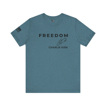 Premium Charlie Kirk Signature T-Shirt – Unisex Patriotic Freedom T-Shirt Turning Point USA