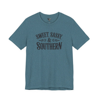 Sweet, Sassy & Southern Tee – Stylish Southern Charm Graphic T-Shirt