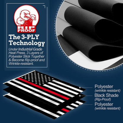 3' x 5' Rip-Proof Double-Sided 3-Ply Thin Red Line American Flag | Heavy-Duty Outdoor Flag