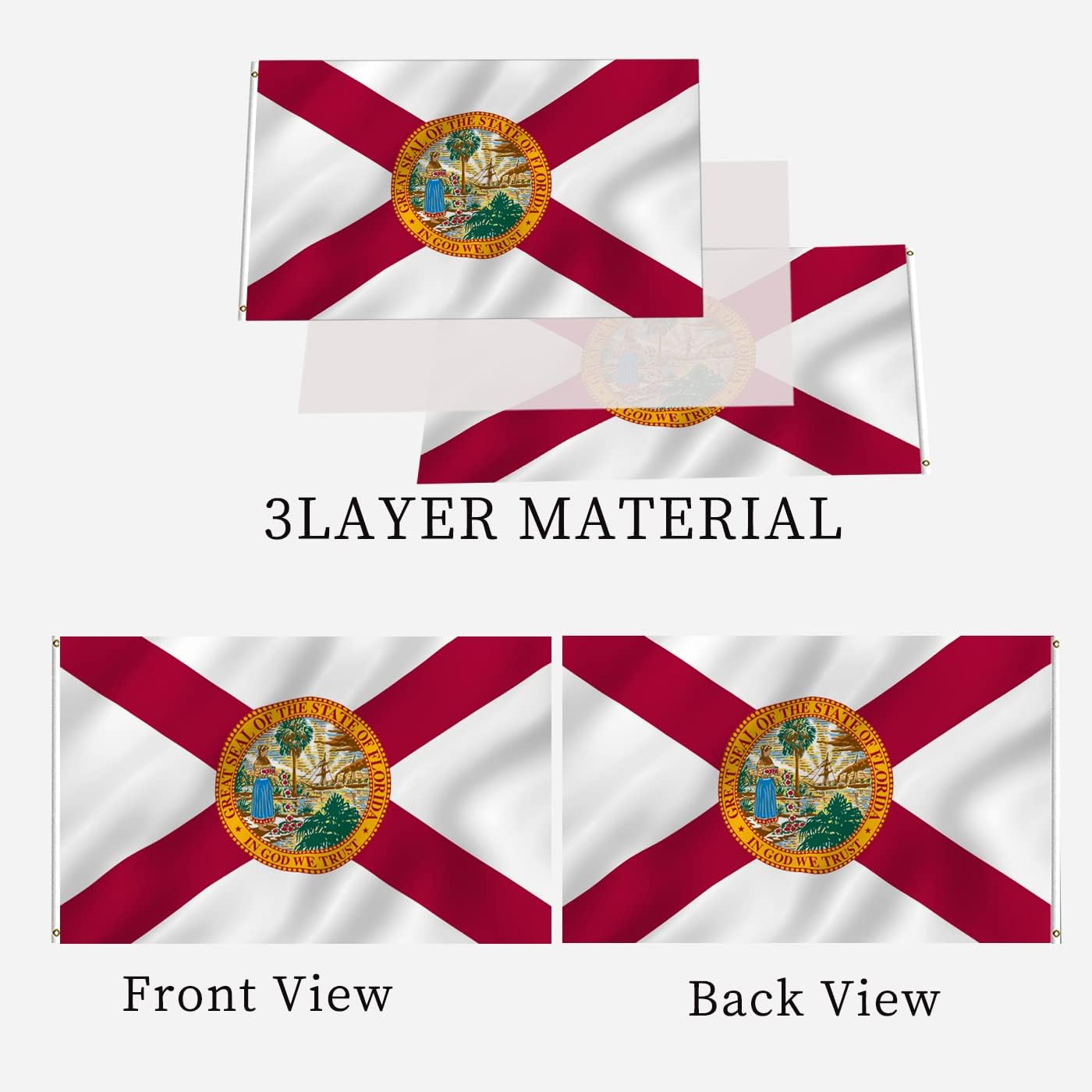 Rip-Proof Double Sided 3-Ply Florida State Flag 3x5 Foot