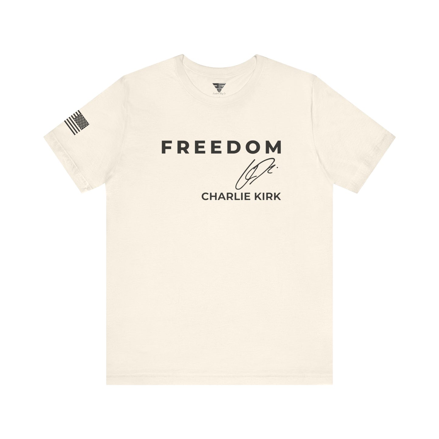 Premium Charlie Kirk Signature T-Shirt – Unisex Patriotic Freedom T-Shirt Turning Point USA